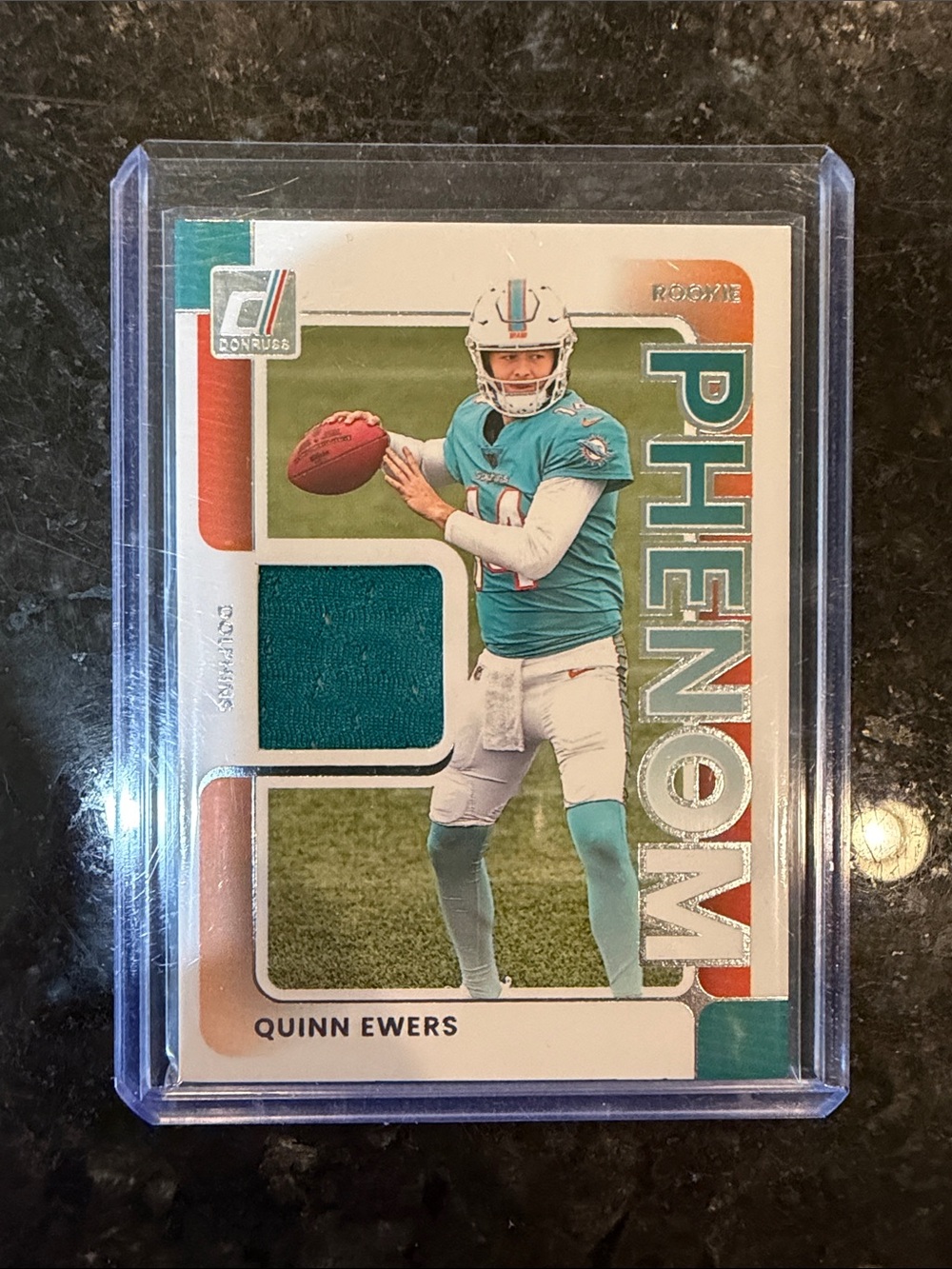 Donruss Phenom Rookie Quinn Ewers Teal Patch Jersey Card
